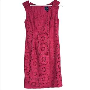 Adrianna Papell Fuchsia Lace Midi Dress